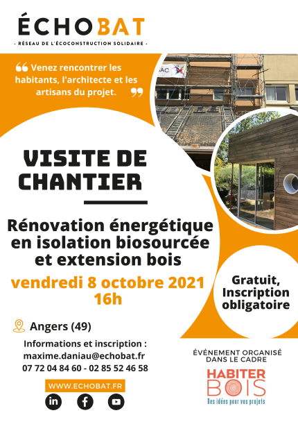 Visite de chantier de rénovation énergétique en isolation biosourcée et extension bois